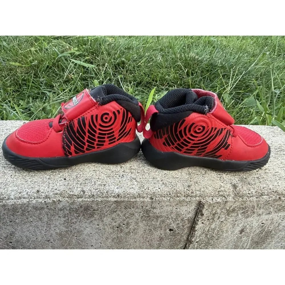 Nike Team Hustle red basketball shoes high tops sneakers toddler size 4c walking